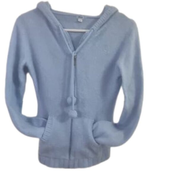 Dish Cardigan Sz L Light blue so soft hooded zip up - Picture 3 of 6